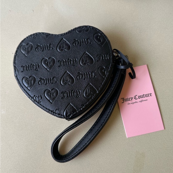 Juicy Couture Liquorice Heart Zip Around Wristlet NWT - Picture 3 of 4